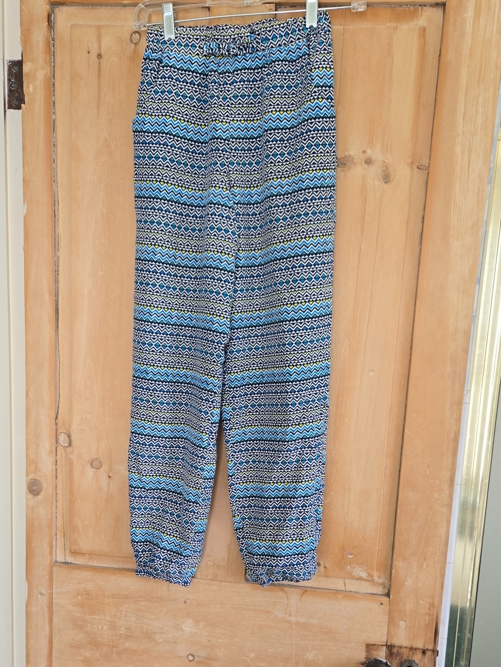 Speechless Blue Geo-Print Elastic Waist Girls Pants
